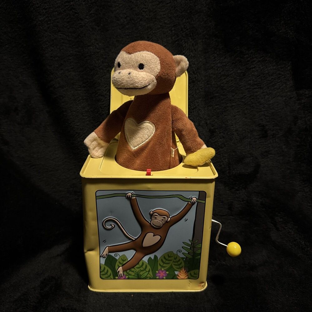 Curious George Jack-In-The-Box Tin Musical Toy Randomly Works 2020 Yellow